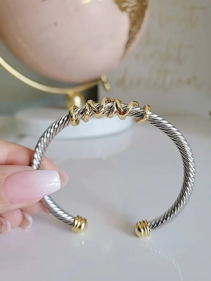 Wrap around Design Cable Bracelet