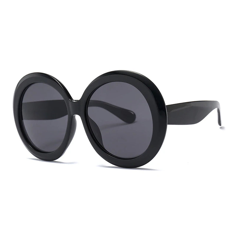 Vintage Big round Sunglasses Women Brown Gradient Oversized Sun Glasses Female Fashion Luxury Brand Designer Mirror Clear Shades