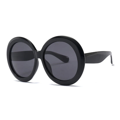 Vintage Big round Sunglasses Women Brown Gradient Oversized Sun Glasses Female Fashion Luxury Brand Designer Mirror Clear Shades