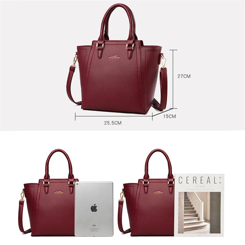 Large Capacity Casual Tote Bag Leather Big Shoulder Crossbody Bags for Women 2021 Simple Female Shopper Bag Designer Handbags