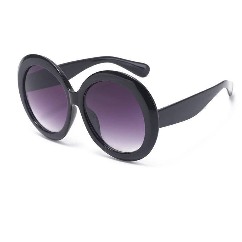 Vintage Big round Sunglasses Women Brown Gradient Oversized Sun Glasses Female Fashion Luxury Brand Designer Mirror Clear Shades