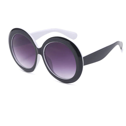 Vintage Big round Sunglasses Women Brown Gradient Oversized Sun Glasses Female Fashion Luxury Brand Designer Mirror Clear Shades