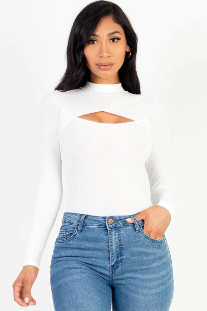 FALL Front Cutout Long Sleeve Bodysuit