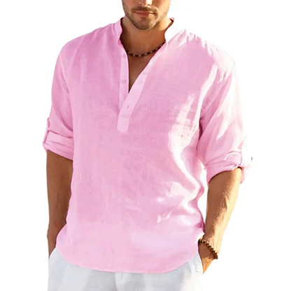 Roma Three-Button Linen Shirt - Live La Dolce Vita